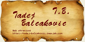 Tadej Balčaković vizit kartica